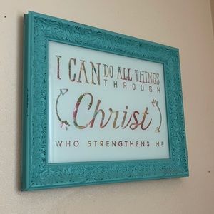 Phil 4:13 Blue framed wall art